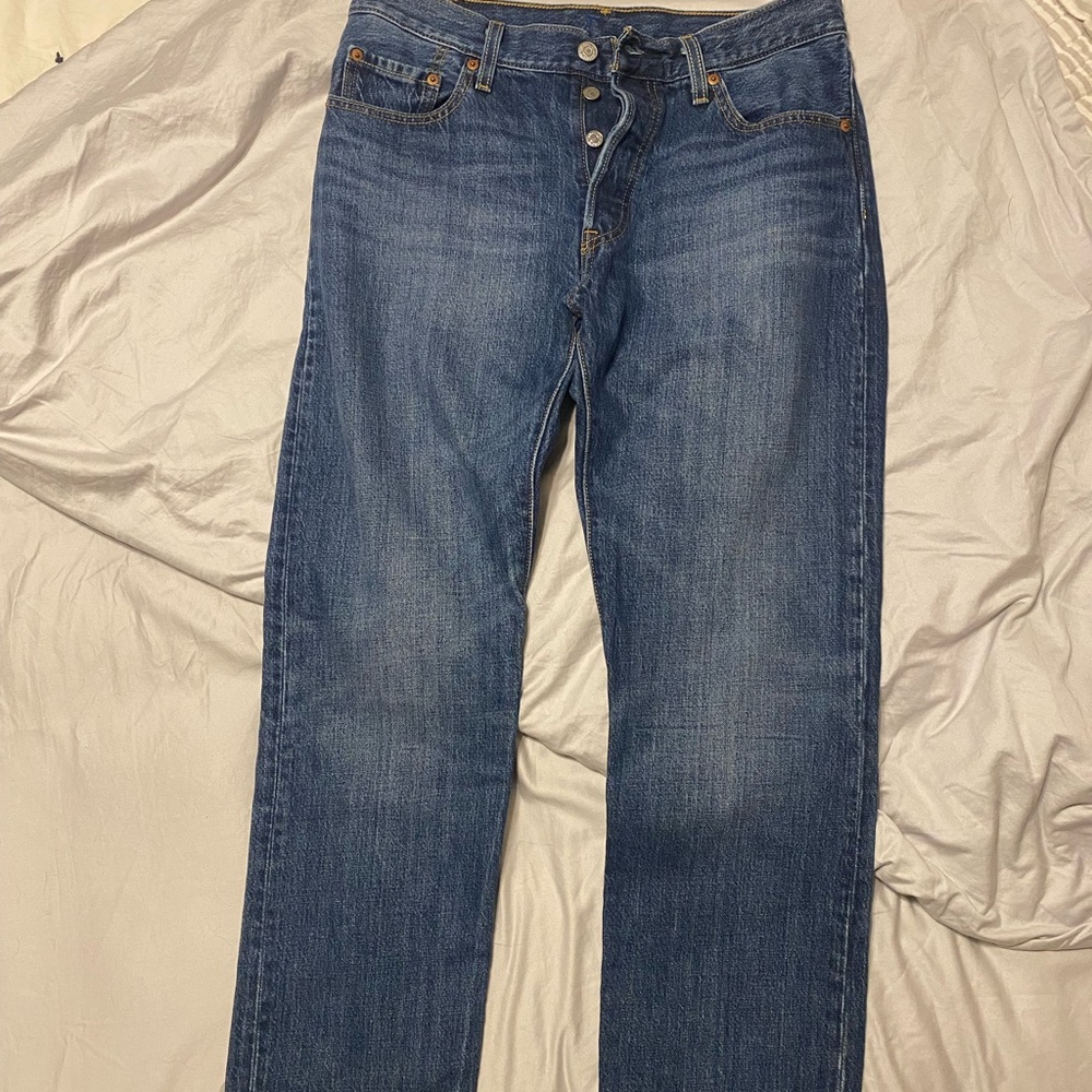 Levi's 501 Dark Blue Straight Jeans- 100% cotton